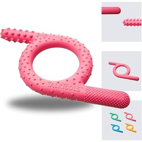 TalkTools Baby Chewy | Oral Motor Sensory Tool for Kids and Toddlers | Therapy Tools to Improve Chewing and Biting (Bumps, Pink)