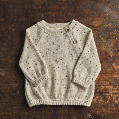 Crake Baby & Kids Sweater - Merino Wool Speckle - Quail