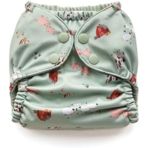 Esembly Cloth Diaper Cover, Barnyard Buddies, Size 1 (7-17lbs)