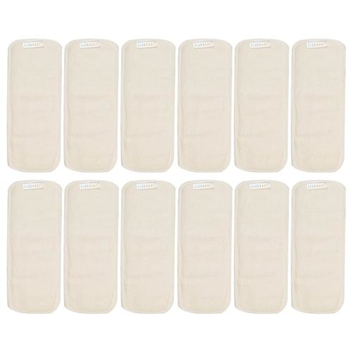 ALVABABY 12PCS Newborn Cloth Diaper Inserts - 4 Layers, Reusable, Overnight 12SMB