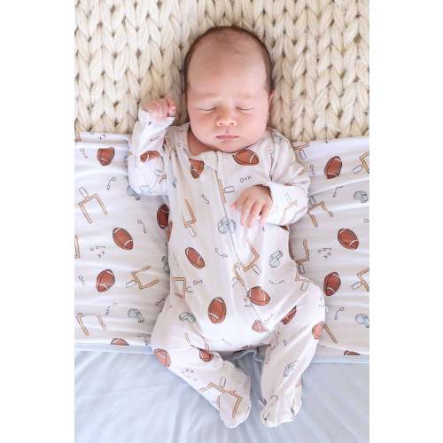 Tiny Touchdowns Zipper Footie | Neutral