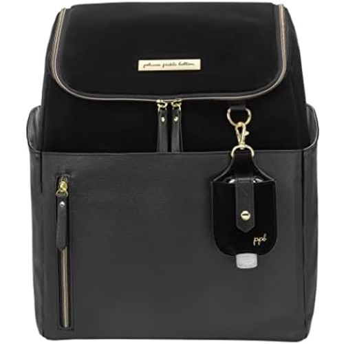 Petunia Pickle Bottom Tempo Backpack, Designed for Busy Families, Attaches to Stroller or Suitcase, Spacious Main Compartment, Twilight Black