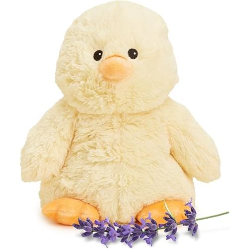 warmies Microwavable & Weighted Stuffed Animals, Chick - Heated Stuffed Animal Plushie for Warmth & Comfort - Cute Soft Plush Toys for Adults & Children (Boys, Girls, Babies & Toddlers)