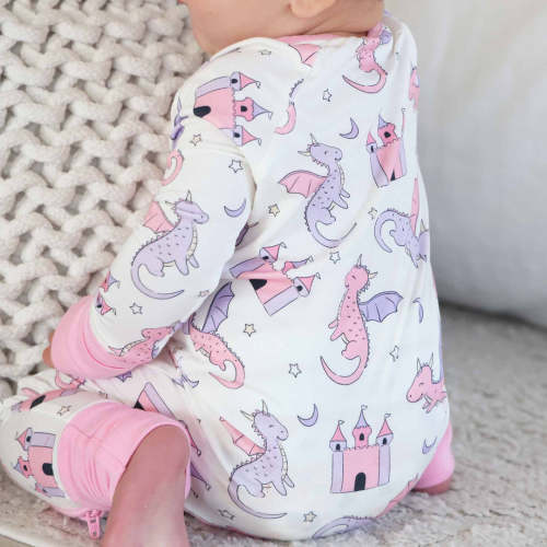 Dragon Adventure Convertible Zip Romper | Pink