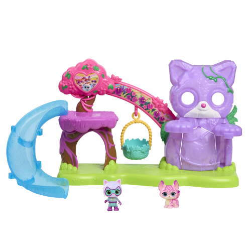 Disney Jr. SuperKitties Su-Purr Wild Playset with Slide and Swing, 5-Pieces, Kids Ages 3 and up