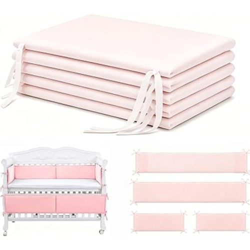 Jeeeun Wall Cushion Padding Panels, Foldable Mesh Bed Wall Cover (Pink)