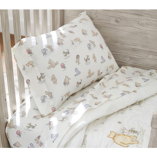 Disney Winnie the Pooh Organic Toddler Sheet Set & Pillowcase - Toddler Sheet Set