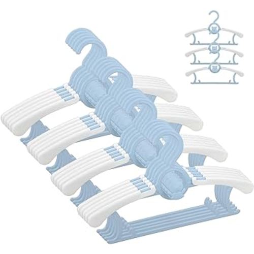Baby Nursery Closet Hangers, Non-Slip Laundry Infant Pant Hangers for Newborn Clothes - JSF20pcs Adjustable Children Coat Hanger for Girl Boy Toddler Kids Child