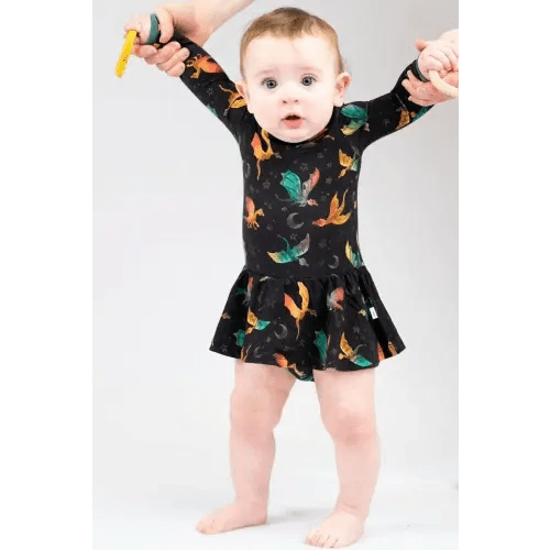 Dreamy Dragons Bamboo Skirted Bodysuit