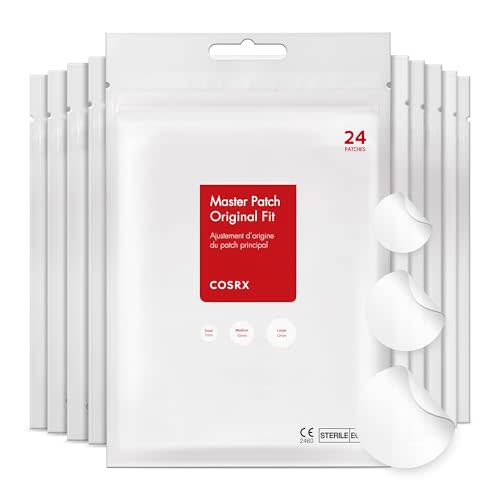 COSRX Acne Pimple Patches Absorbing Hydrocolloid Spot, 3 Size (240 Count) | Pimple Stickers for Blemishes and Zits Cover, Absorbs Zits & Blemish, Spot Stickers for Face and Body, Korean Skin Care