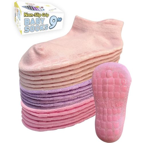 Simply Kids Baby Non-Slip Ankle Socks – Superior Grip, Soft Cotton, for Active Toddler Girls & Boys (Ages 0-7)