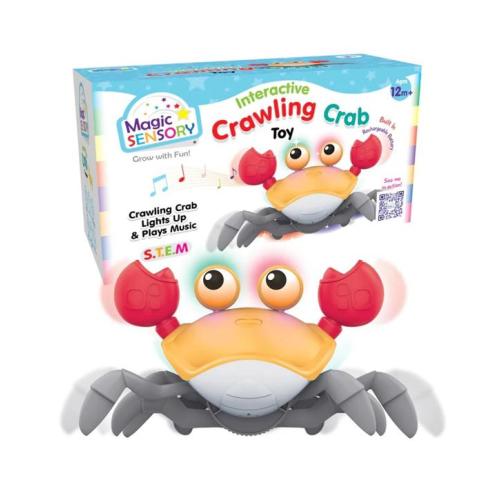 Magic Sensory Interactive Crawling Crab Toy - Orange