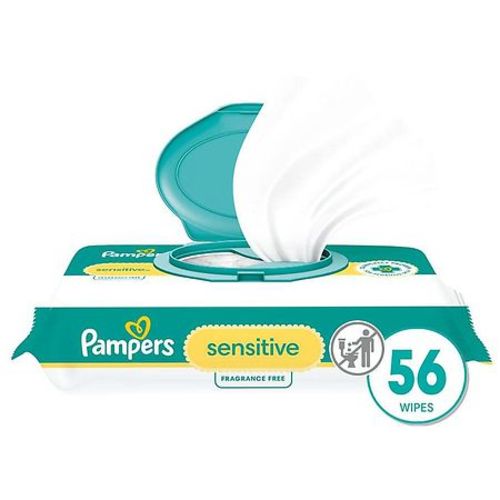 Pampers Clinically Proven, Water Based, Hypoallergenic Baby Wipes No Scent, 56