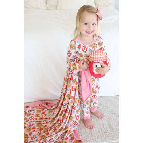 Sweet Stacks Double Sided Bamboo Blanket | Pink