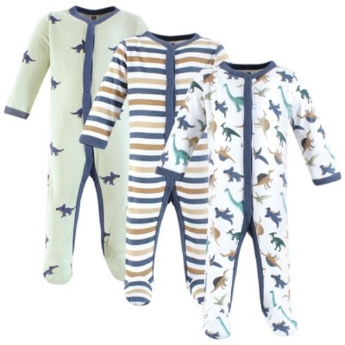 Hudson Baby Infant Boys Cotton Sleep and Play 3-Pack, Dino Friends, 6-9 Months