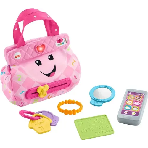Fisher-Price Baby & Toddler Toy Laugh & Learn My Smart Purse with Lights, Learning Songs & 5 Accessories for Infants Ages 6+ Months