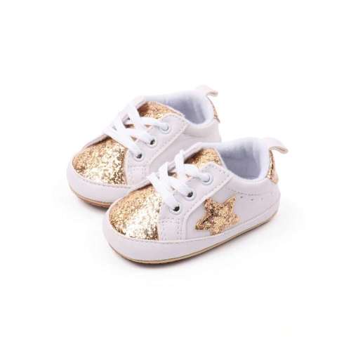 Baby Sneakers Contrast Color Sequins Shoelace Soft Sole Non-Slip Infant First Walking Shoes For Spring Fall | SHEIN USA