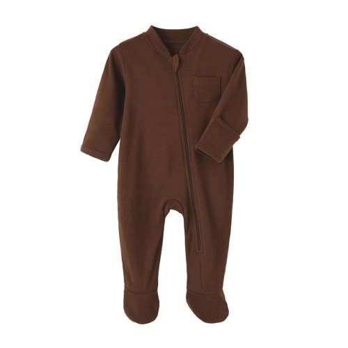 UAMVSH Baby Clothes Newborn Infant Onesies with Mitten Cuffs Zip Up Long Sleeve Romper Footed Cotton Pocket Jumpsuit for Boys Girls