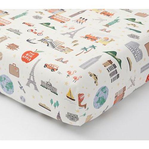 Rifle Paper Co. Globe Trotter Crib Fitted Sheet , Multi