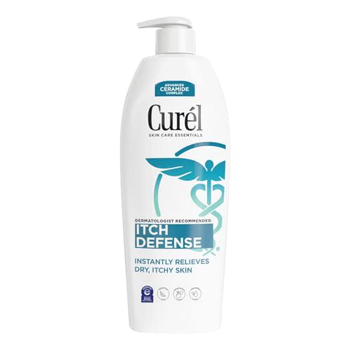 Curel Itch Defense Calming Body Lotion, Moisturizer for Dry, Itchy Skin, Body and Hand Lotion, with Advanced Ceramide Complex, Pro-Vitamin B5, Shea Butter, 20 Oz | Soothes Itchy Skin, Prevents Eczema Flare-Ups, Ceramide Moisturizer, Fragrance-Free, Der...