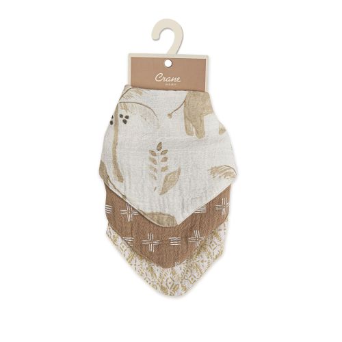 Kendi 3-pc. Muslin Baby Bib Set | Crane Baby