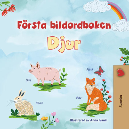 First Picture Dictionary - Animals (Swedish Children's Book)
