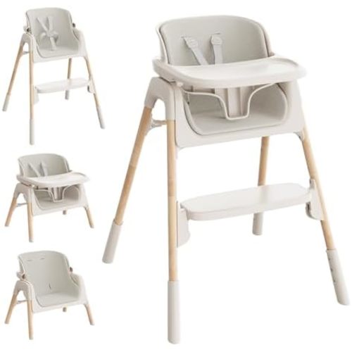 Mloong High Chair for Babies and Toddlers - Easy Clean 4-in-1 High Chair