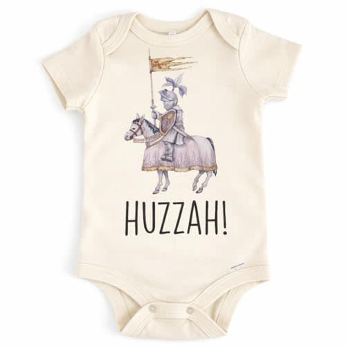 Renaissance Fair Knight Baby Bodysuit– Funny Medieval Infant Outfit, Unisex Cotton Clothes, Short Sleeve Newborn