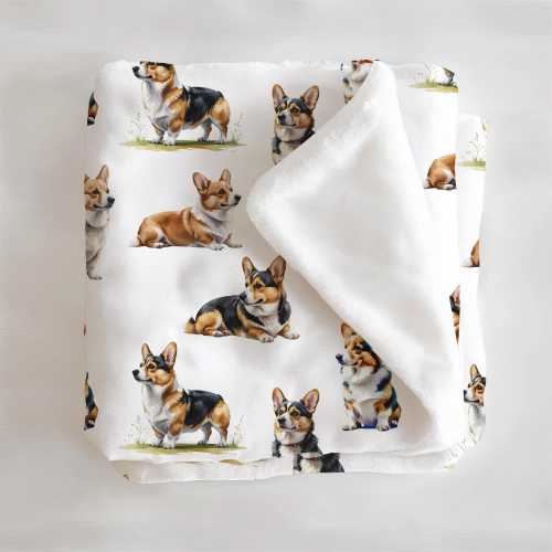 Welsh Corgi Dog Baby Swaddle Blanket, Baby Shower Gift, Dog Nursery, Puppy Nursery, Corgi Dog Mom, Blanket With Corgis, Gender Neutral Baby