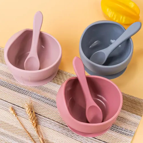 2PC Silicone Sucker Bowl Feeding Tableware for Infant and Young Training Learning To Eat Bowls and Baby Supplementary Food Bowls - AliExpress
