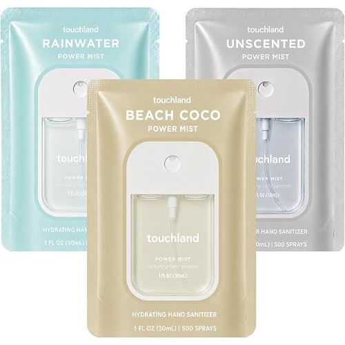 Touchland Hand Sanitizer Spray, Dye Free Trio - 3 x 1 FL OZ