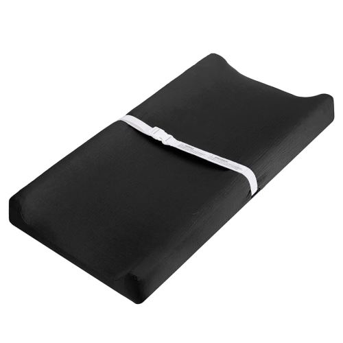 Pro Goleem Muslin Changing Pad Cover for Boys and Girls, Soft Breathable Fitted Cotton Diaper Changing Table Pad Sheets, Neutral, 1 Pack (Black)