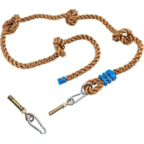 Brown Climbing Rope for Kids, 8.2FT Long with 4 Knotted Steps
