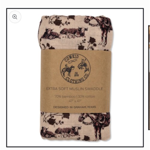 Prairie Rose Bamboo Muslin Swaddle – Cowkid Clothing Company