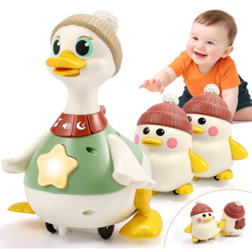 LUDILO Infant Baby Toys 6-12 Months: Musical Crawling Duck Toy Must Have 6 7 8 9 10 12 18 Month Old Baby Toy 6-12-18 Month Newborn Tummy Time Toys for 1 Year Old Boy Girl Gifts Stocking Stuffers