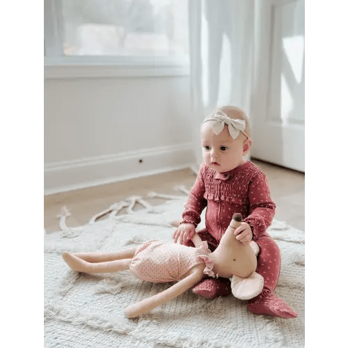 Appleberry Dots | Organic Smocked Zipper Footie – L'ovedbaby