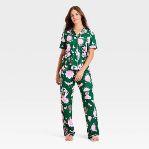 Wicked x Katie Kime Women's Graphic Pajama Set - Green M