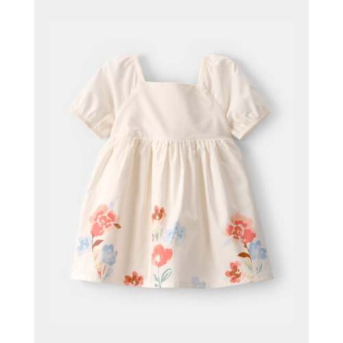 Baby Girl Puff Sleeve Floral Dress - Cream | Carter's