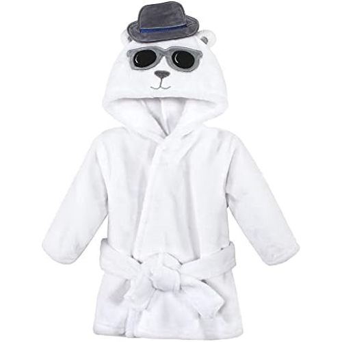 Hudson Baby Unisex Baby Plush Animal Face Bathrobe