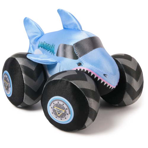Monster Jam Megalodon Plush Truck with Sound Effects, Plush Toy for Ages 3 and Up, 7”