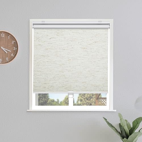 Blackout Roller Shades Cordless, Linen Beige, 46" W x 72" H