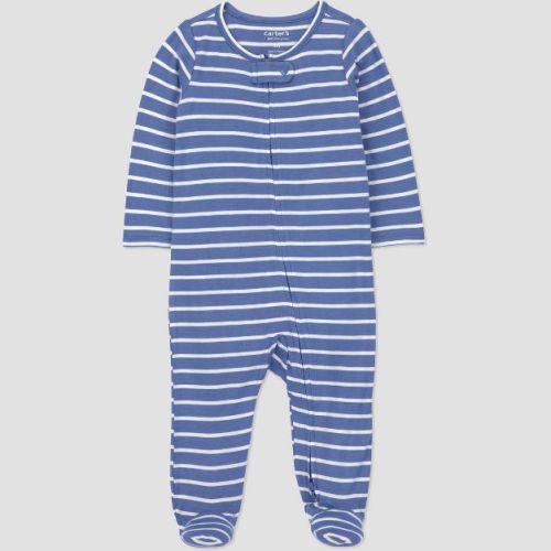 OEKO-TEX Certified - Carter's Just One You® Baby Boys' Comfy Soft Striped Sleep N' Play - Blue Newborn