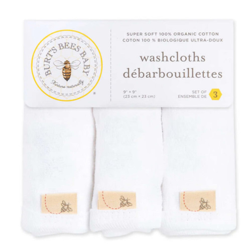 Burt's Bees Organic White Washcloths