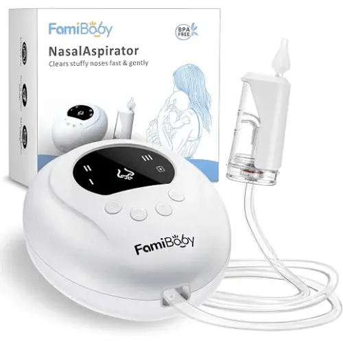 Electric Nasal Aspirator for Babies and Toddlers | Baby Nose Sucker with 3 Suction Levels | Easy-to-Clean Nose Aspirator for Babies | Portable Booger Sucker