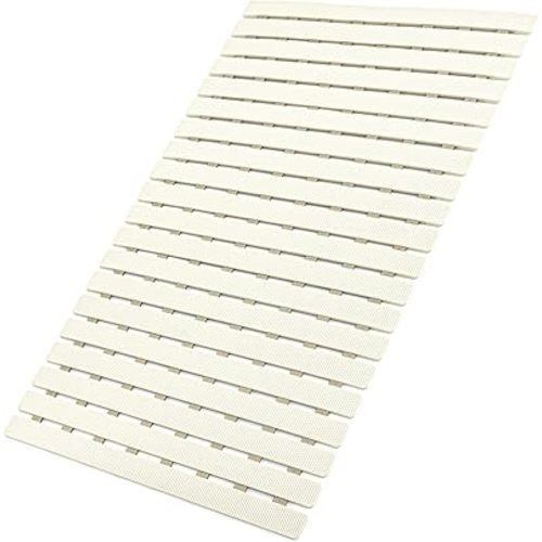 MBOSS Bath Tub Shower Mat Non Slip Bathtub Mats for Bathroom Shower Floor Mat Bath Mats for Shower Tub Anti Slip Shower Mat with Drain Hole and Large Suction Cups (Ivory White, 27.5 X 15.7 Inch)