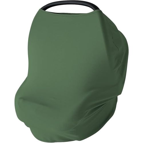 PurComfy Baby Car Seat Cover, Supersoft Bamboo Viscose Carseat Cover for Infant Boys & Girls, Breathable Multi-Use Breastfeeding Covers, Canopy for Carrier, Stroller, Shopping Cart & High Chair