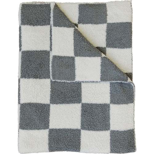 Charcoal Checkered Plush Blanket – Worn Wild