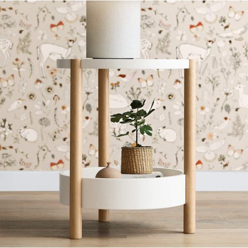 Redondo Two-Tone Wood Round Nursery Side Table