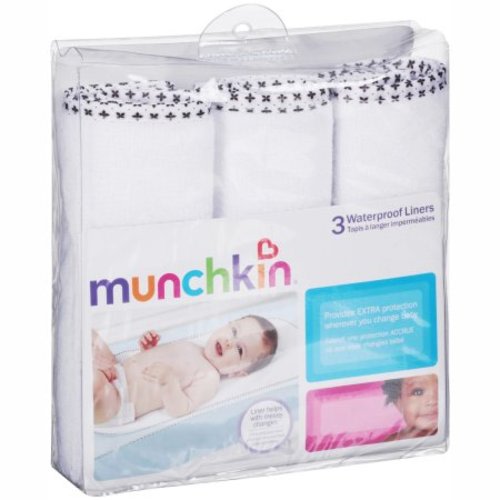 Munchkin Waterproof Changing Pad Liners, 3-Pack