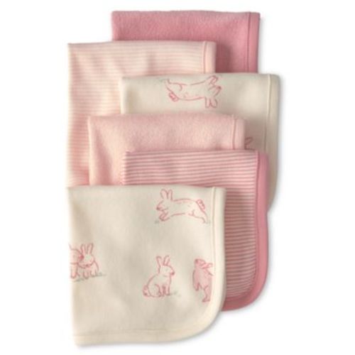 Baby Girls' Bunny Terry Washcloths, 6-Pack